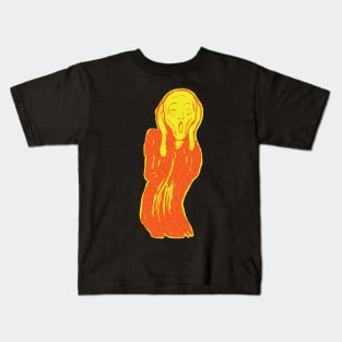 The Scream  minimalized Lollipop Yellow and Orange Kids T-Shirt